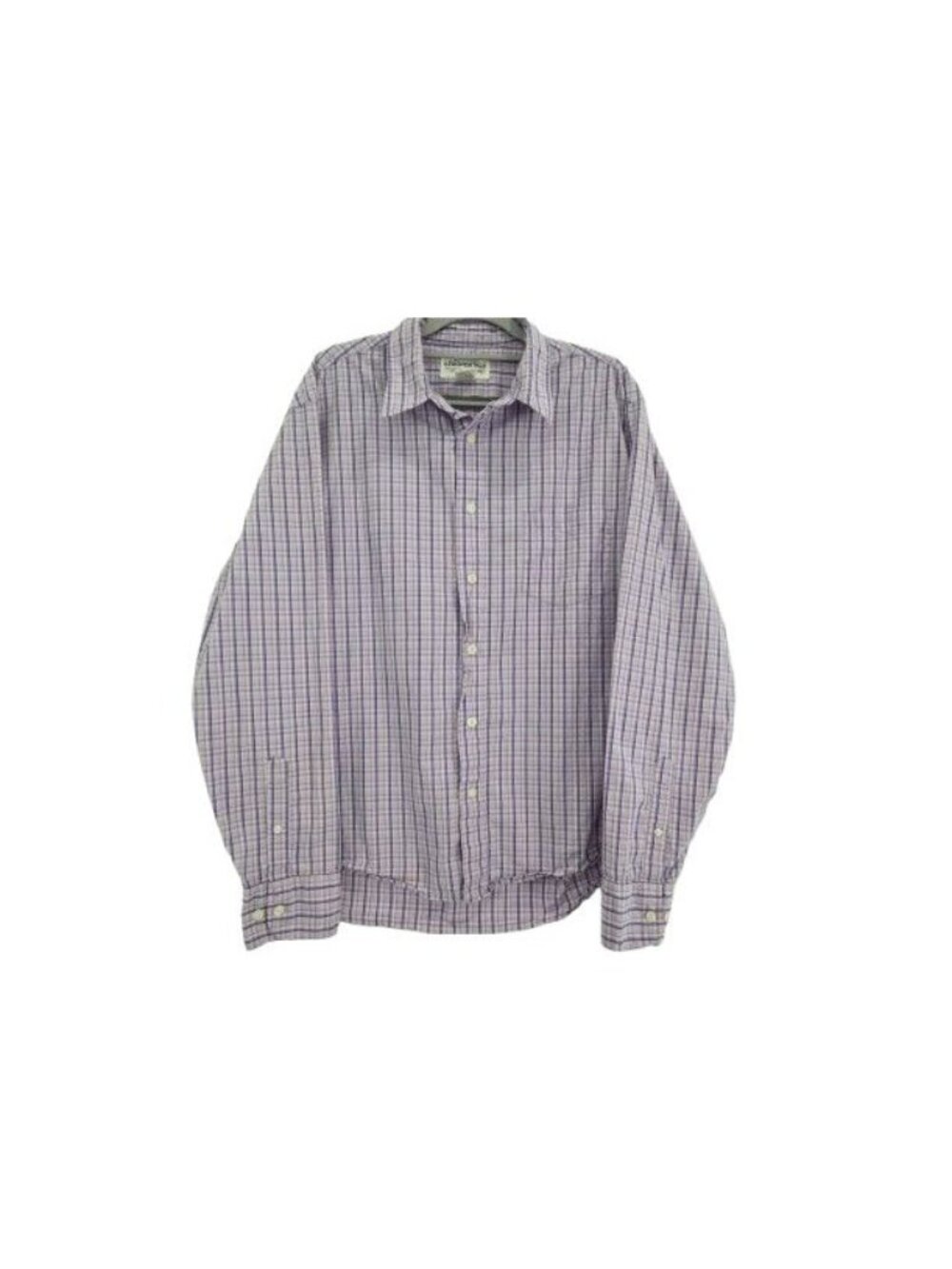 Aeropostale LS Slim Fit Button Down Shirt Sz L Purple Plaid Casual Spring